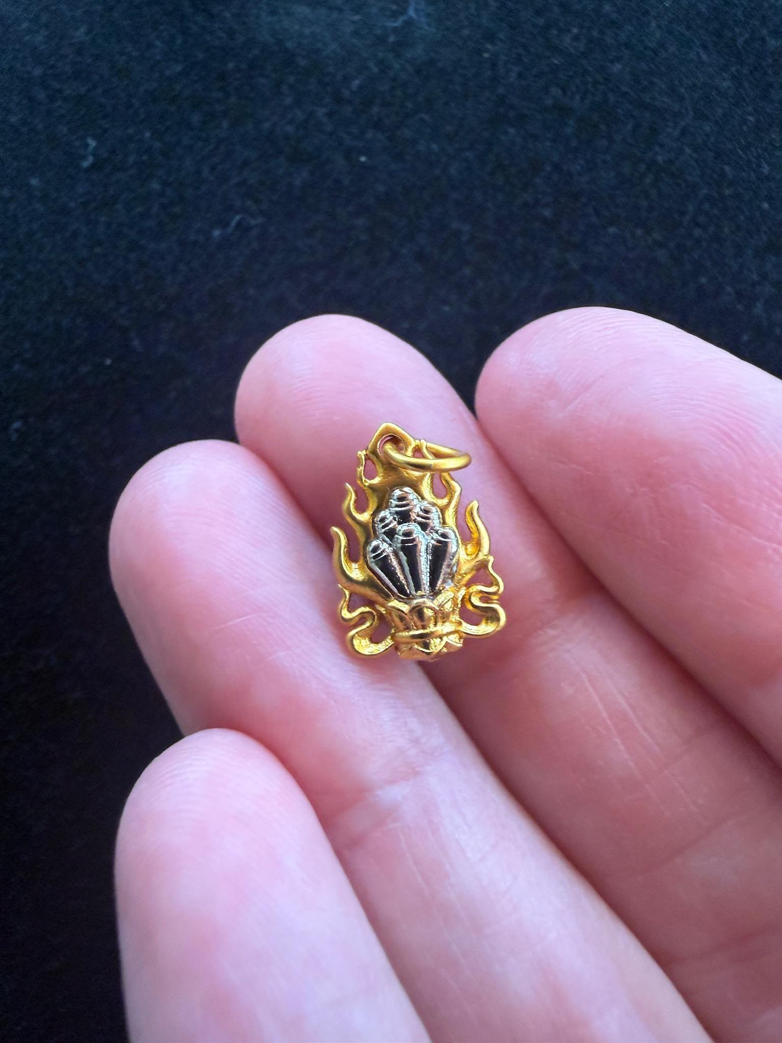 Wish Fulfilling Jewel Charm | Metal | Approx 1/2in | Tibet