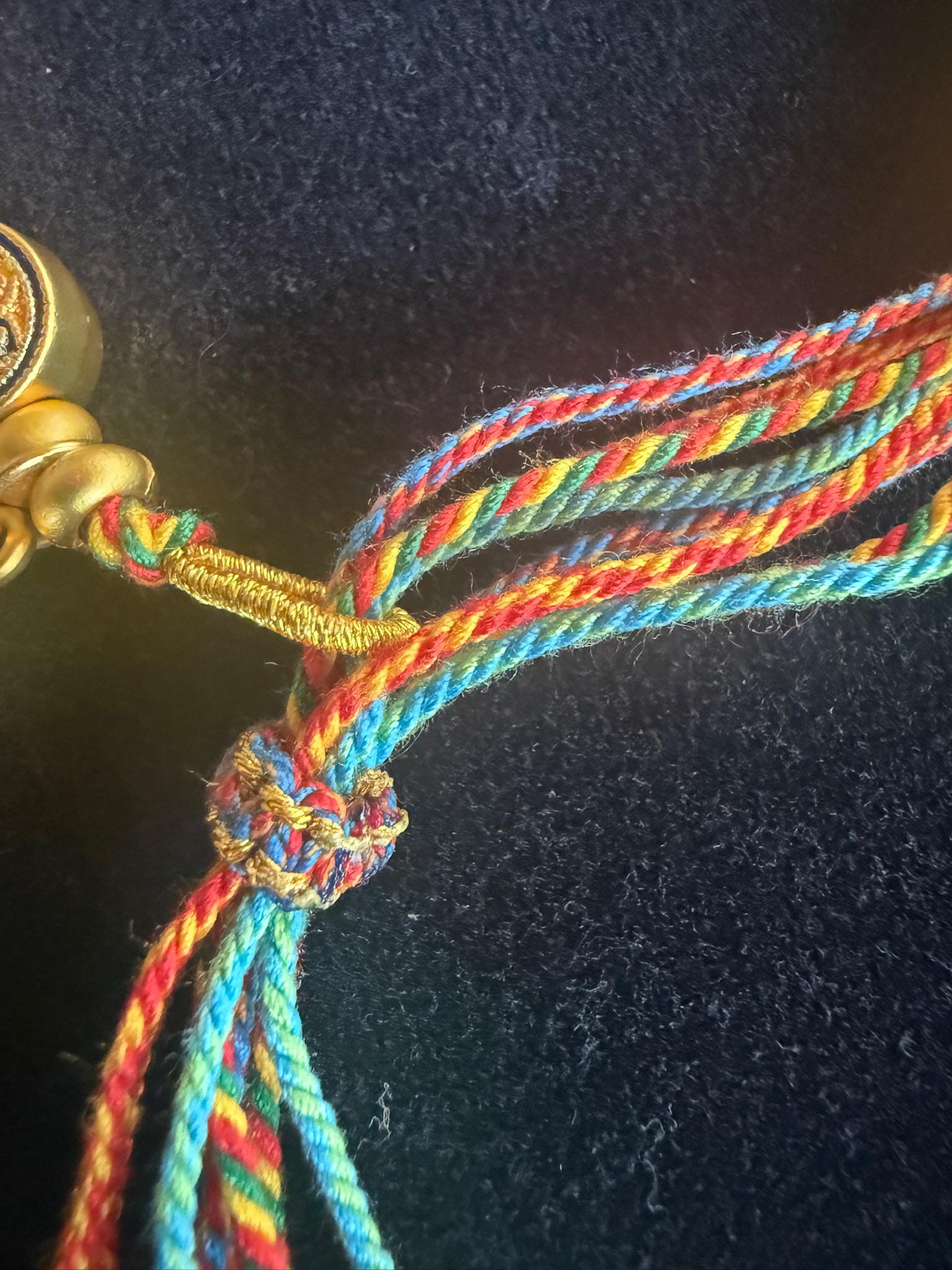 Tibetan Rainbow Woven Cord Bracelet | 6 Syllable Mantra | Adjustable