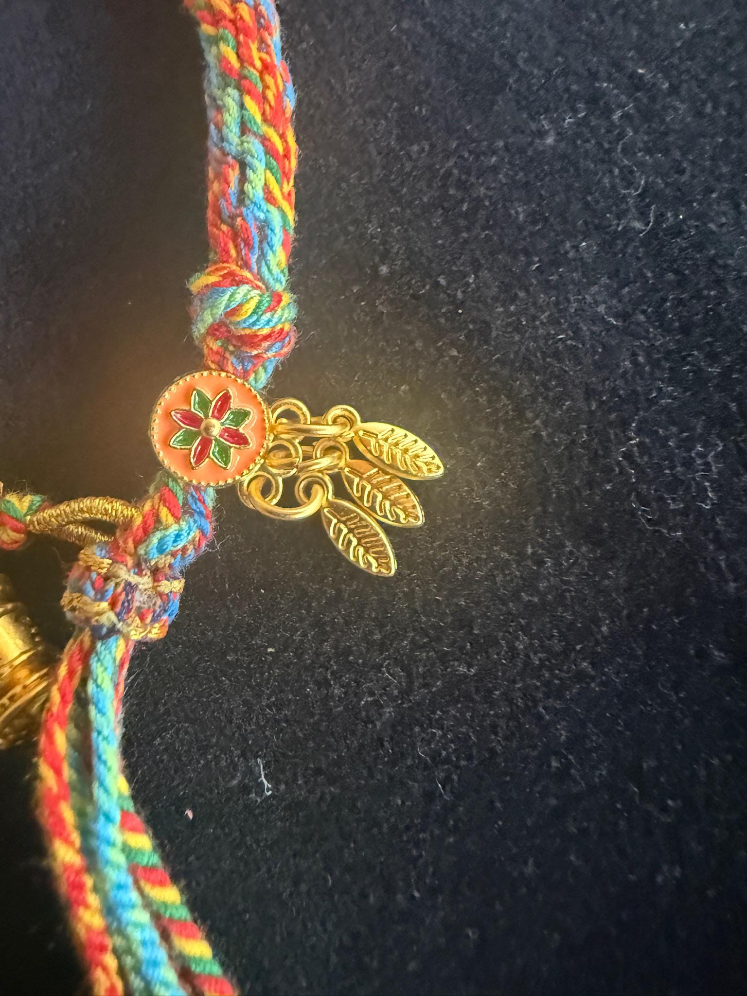 Tibetan Rainbow Woven Cord Bracelet | 6 Syllable Mantra | Adjustable