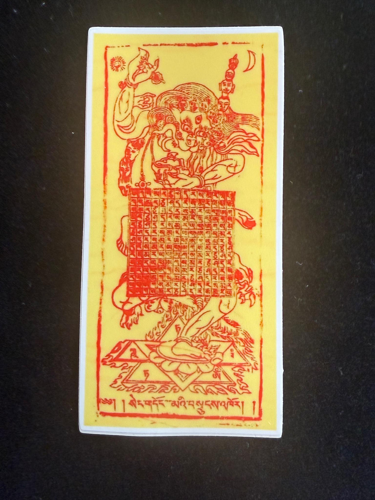 Lion-Faced Dakini Protective Amulet Sticker | 2 in by 4 in | Protection Blessing | Ward off Negativity | Singhamukha