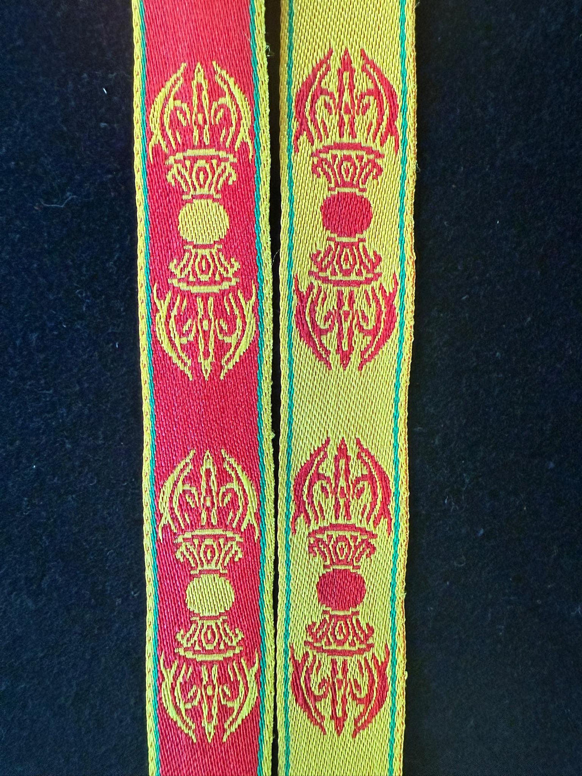 Dorje Embroidered Ribbon | 3/4 in wide | 1 yard | Reversible