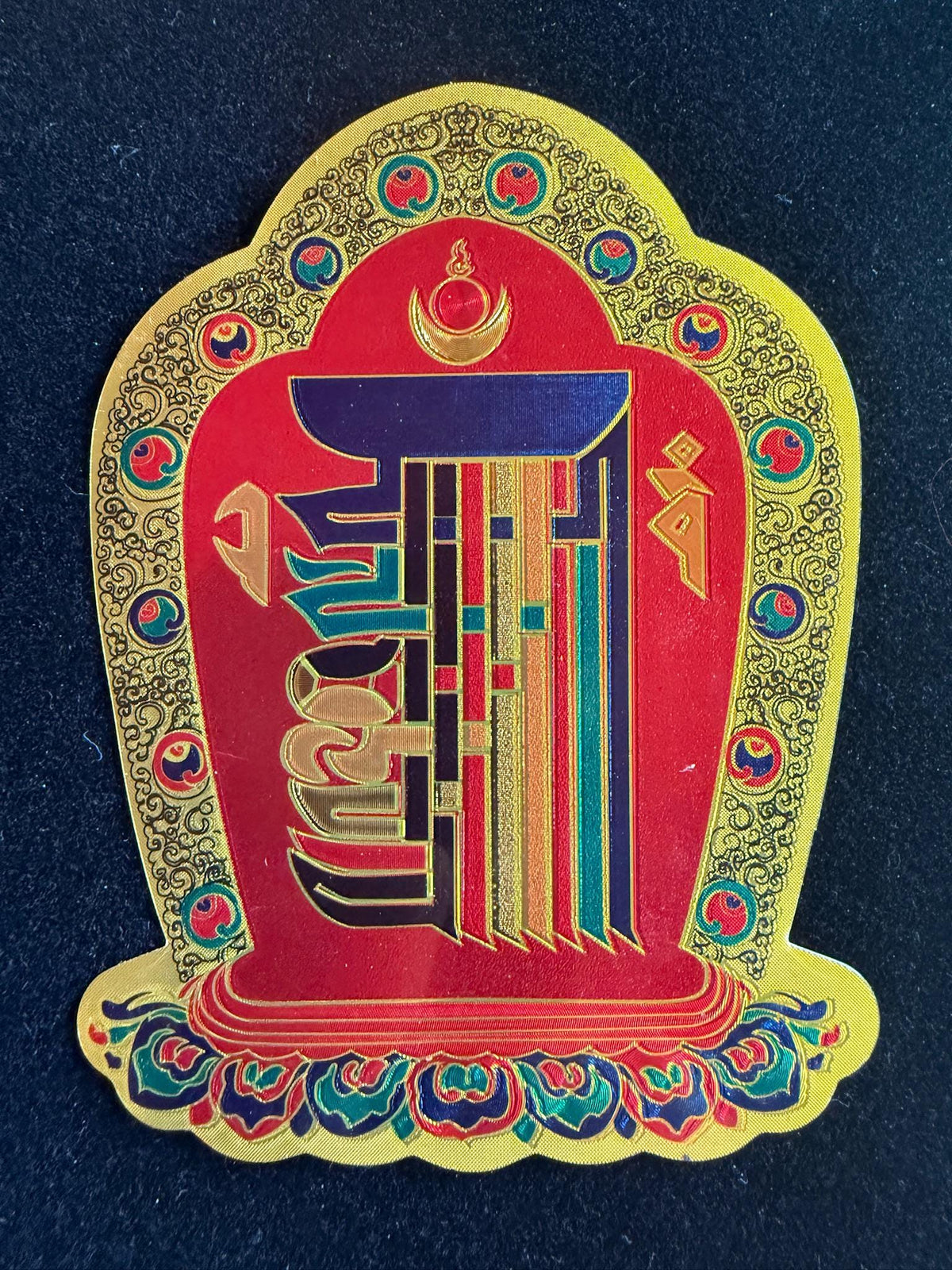 Kalachakra Sticker | Approx 3.5 in by 4.5 in | 10 Syllable Powerful Mantra