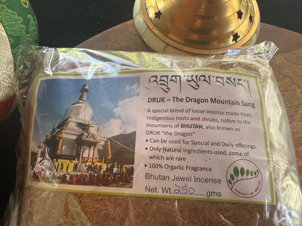 DRUK - The Dragon Mountain Sang Incense Powder | Bhutan | 2 sizes | Bhutan Jewel Incense House