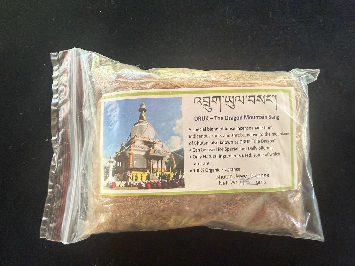 DRUK - The Dragon Mountain Sang Incense Powder | Bhutan | 2 sizes | Bhutan Jewel Incense House