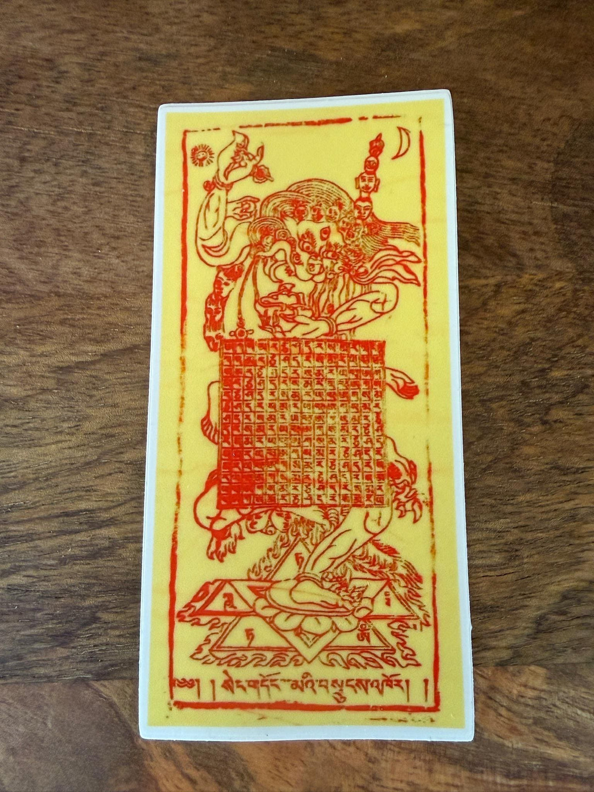 Lion-Faced Dakini Protective Amulet Sticker | 2 in by 4 in | Protection Blessing | Ward off Negativity | Singhamukha
