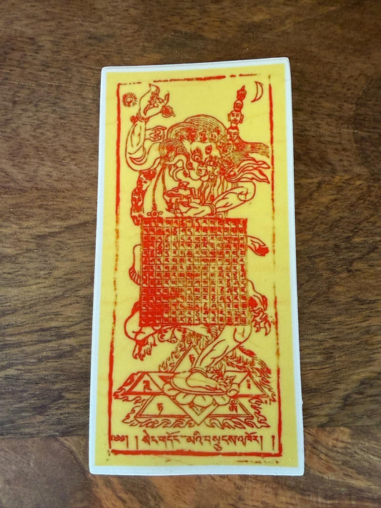 Lion-Faced Dakini Protective Amulet Sticker | 2 in by 4 in | Protection Blessing | Ward off Negativity | Singhamukha
