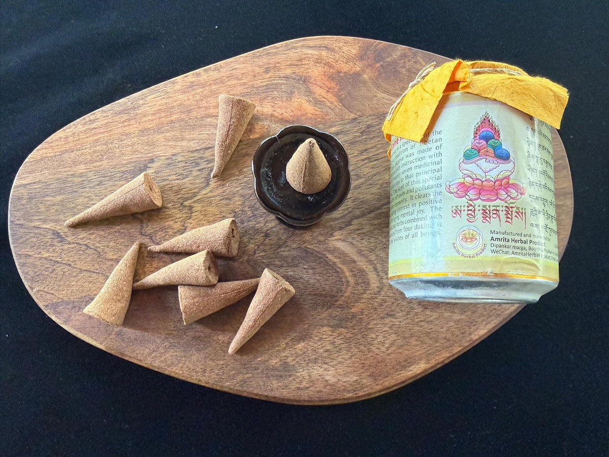Achi Cone Incense | 28 cones | 2 inches high | Drikung Sorig Amrita Herbal Product