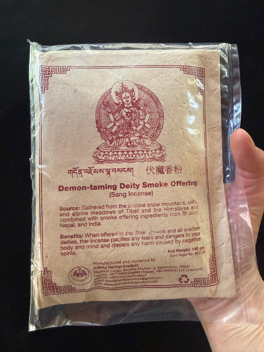 Demon-taming Deity Smoke Offering (Sang Incense) Powder | 145g | Drikung Sorig Amrita Herbal Product