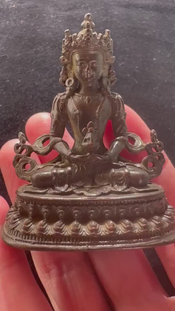 Deluxe Small Amitayus Statue | Handmade |2.5 inches | Buddha of Boundless Life | Longevity