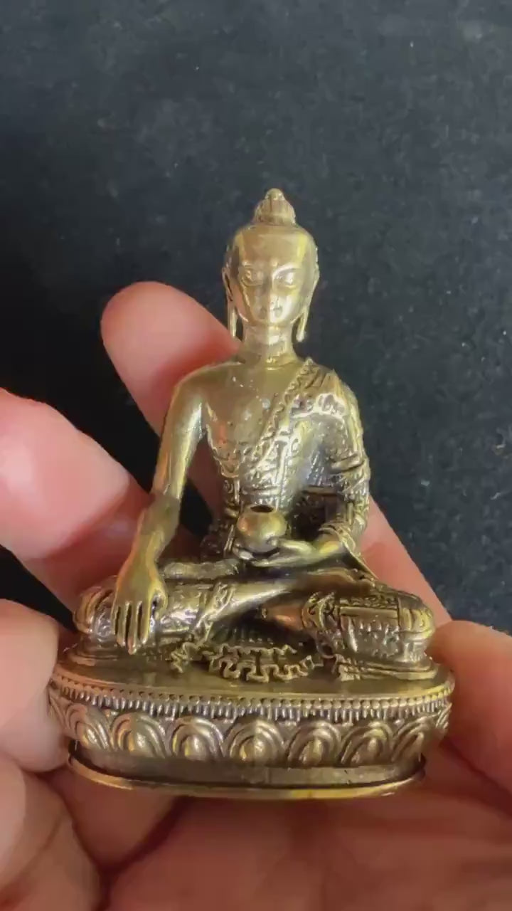 Deluxe Small Buddha Shakyamuni Statue Style 2 | Brass | Approx 2.5 inches