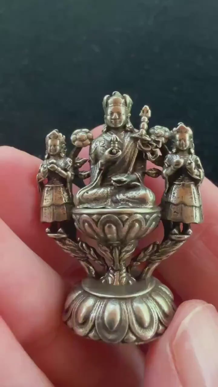 Small Guru Rinpoche, Yeshe Tsogyal, and Mandarava Statue | Tibet | about 1.37 high | Padmasambhava