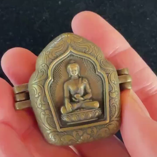 Buddha Gau Amulet Box | Approx 1.5 inches long x 1 inches wide | Tibet | Ghau