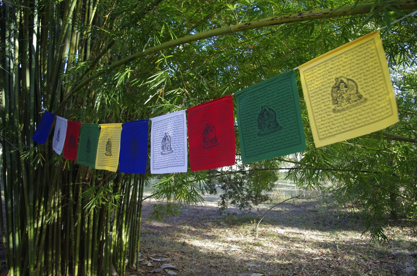 Dzambhala Prayer Flags | Tibetan Prayer Flags | 10in x 10in | 1 set of 10 flags - The Incense Stick