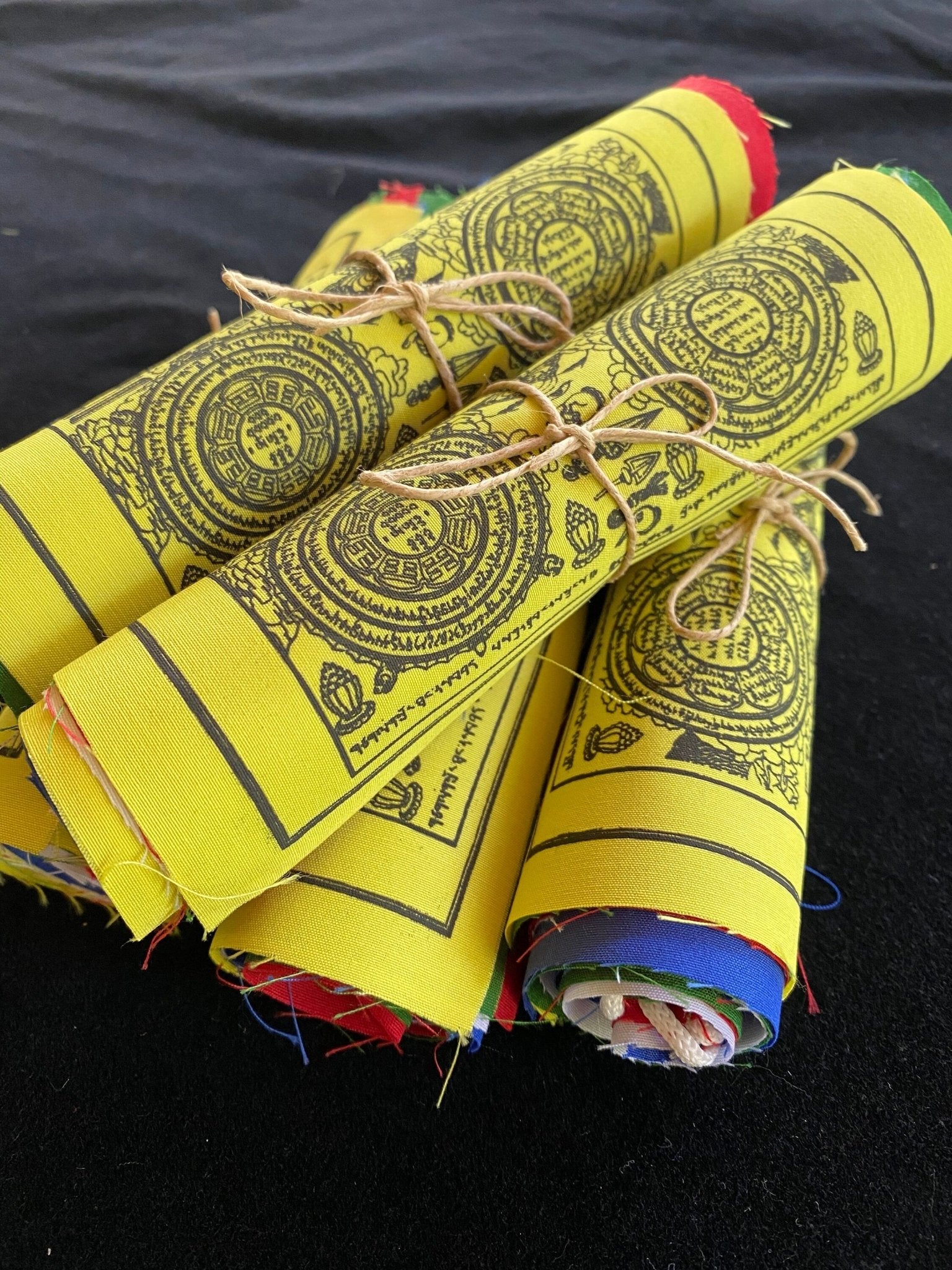 Wheel of Life Prayer Flags | Tibetan Prayer Flags | 6in x 7.5in | 1 set of 10 flags - The Incense Stick