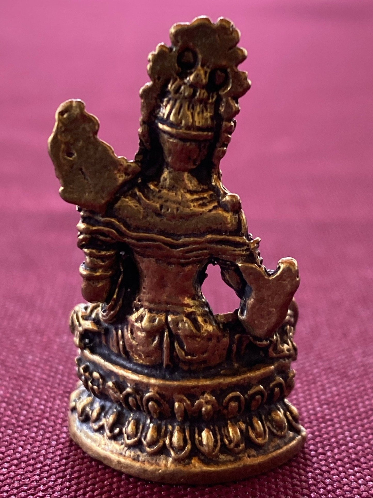 Tiny Brass Green Tara Statue (Style 1) | Handmade | 1.38 inches by .79 inches - The Incense Stick