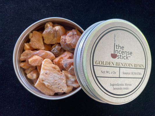Golden Benzoin Resin | High Quality | Grade 1 | 1 ounce | Natural Tree Resin | 100% Natural Styrax benzoin resin | Sumatran Benzoin | Incense - The Incense Stick