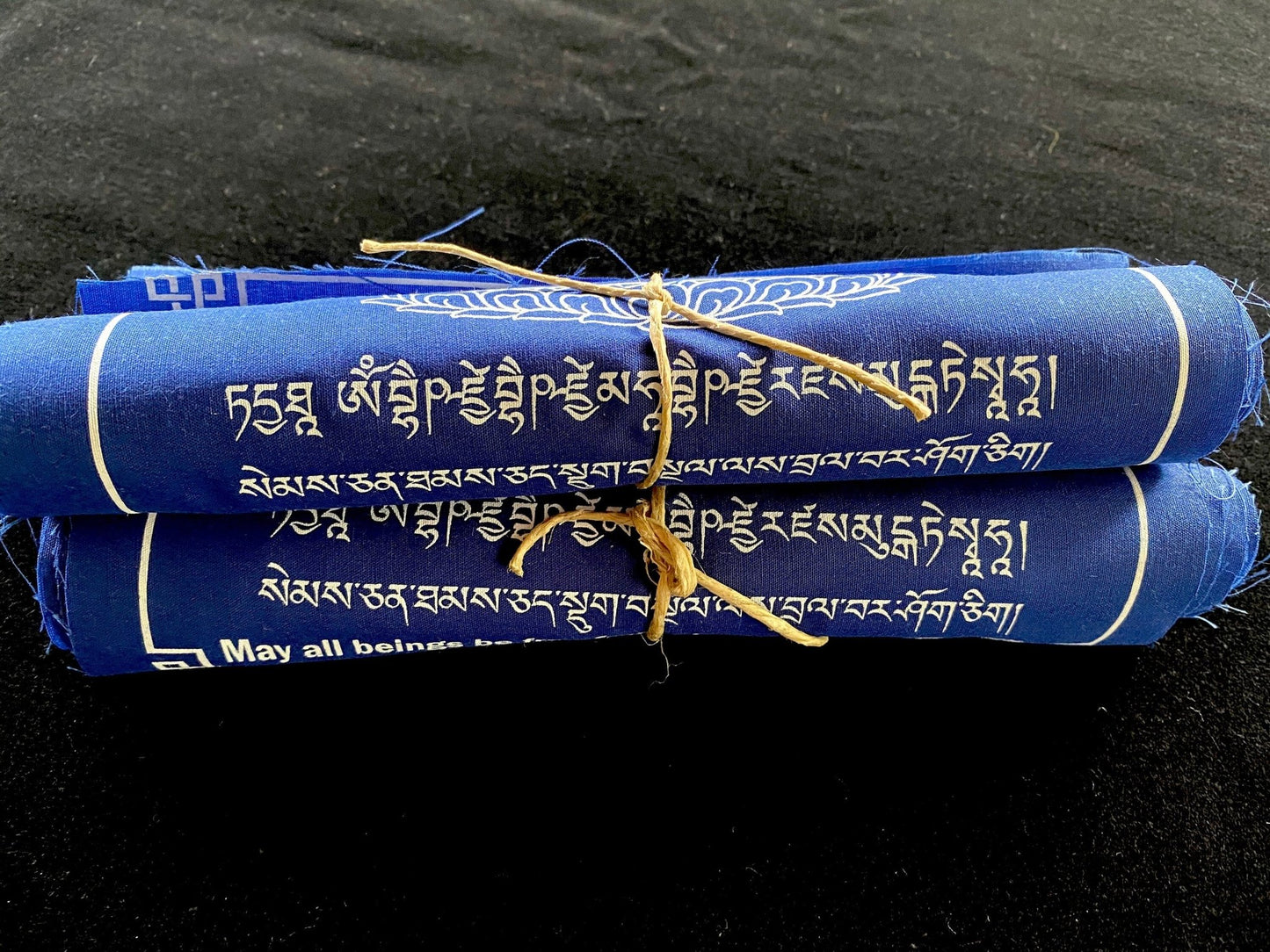 Medicine Buddha Prayer Flags | Tibetan Prayer Flags | 8in x 8in | 1 set of 10 flags | All Blue - The Incense Stick