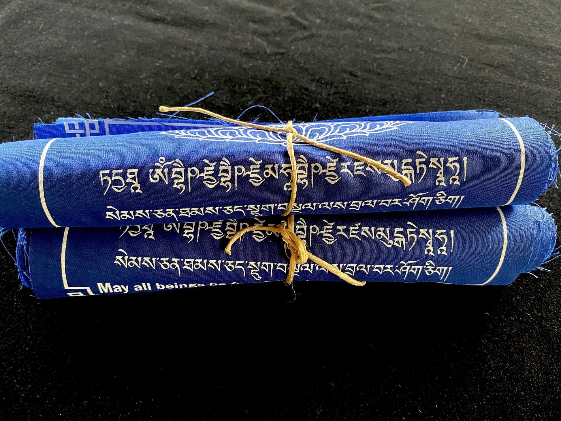 Medicine Buddha Prayer Flags | Tibetan Prayer Flags | 8in x 8in | 1 set of 10 flags | All Blue - The Incense Stick