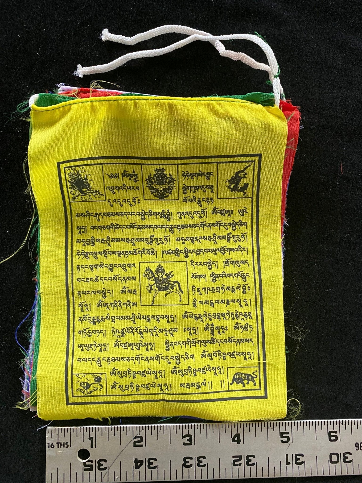 Small Mixed Deity Prayer Flags | Tibetan Prayer Flags | 5in x 6in | 1 set of 10 flags - The Incense Stick
