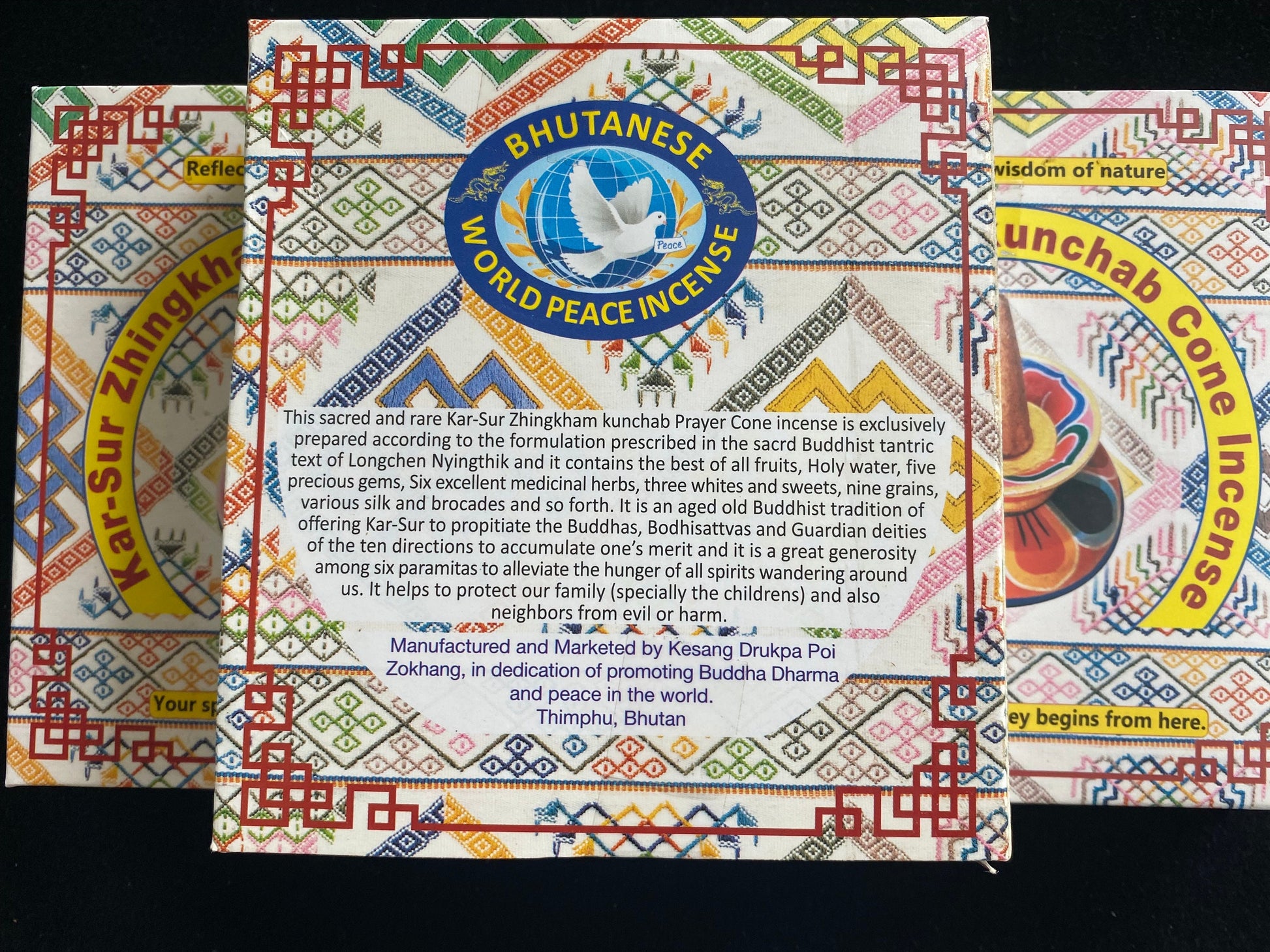 Kar-Sur Zhingkham Kunchab Cone Incense | Bhutanese Incense | 30 cones | 2 inches high