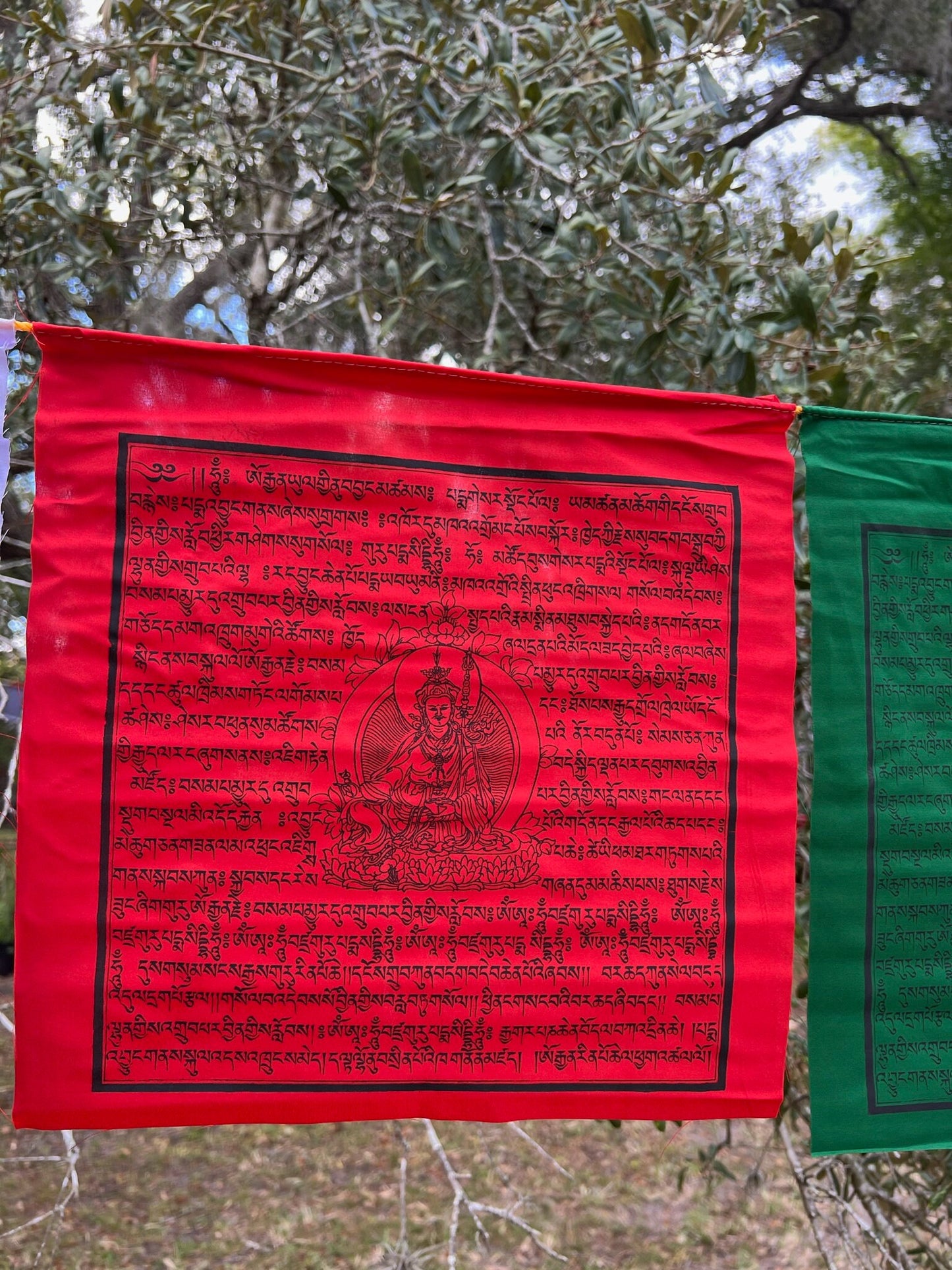 Guru Rinpoche | Tibetan Prayer Flags | 13 x 13 | Set of 25 | Guru Padmasambhava