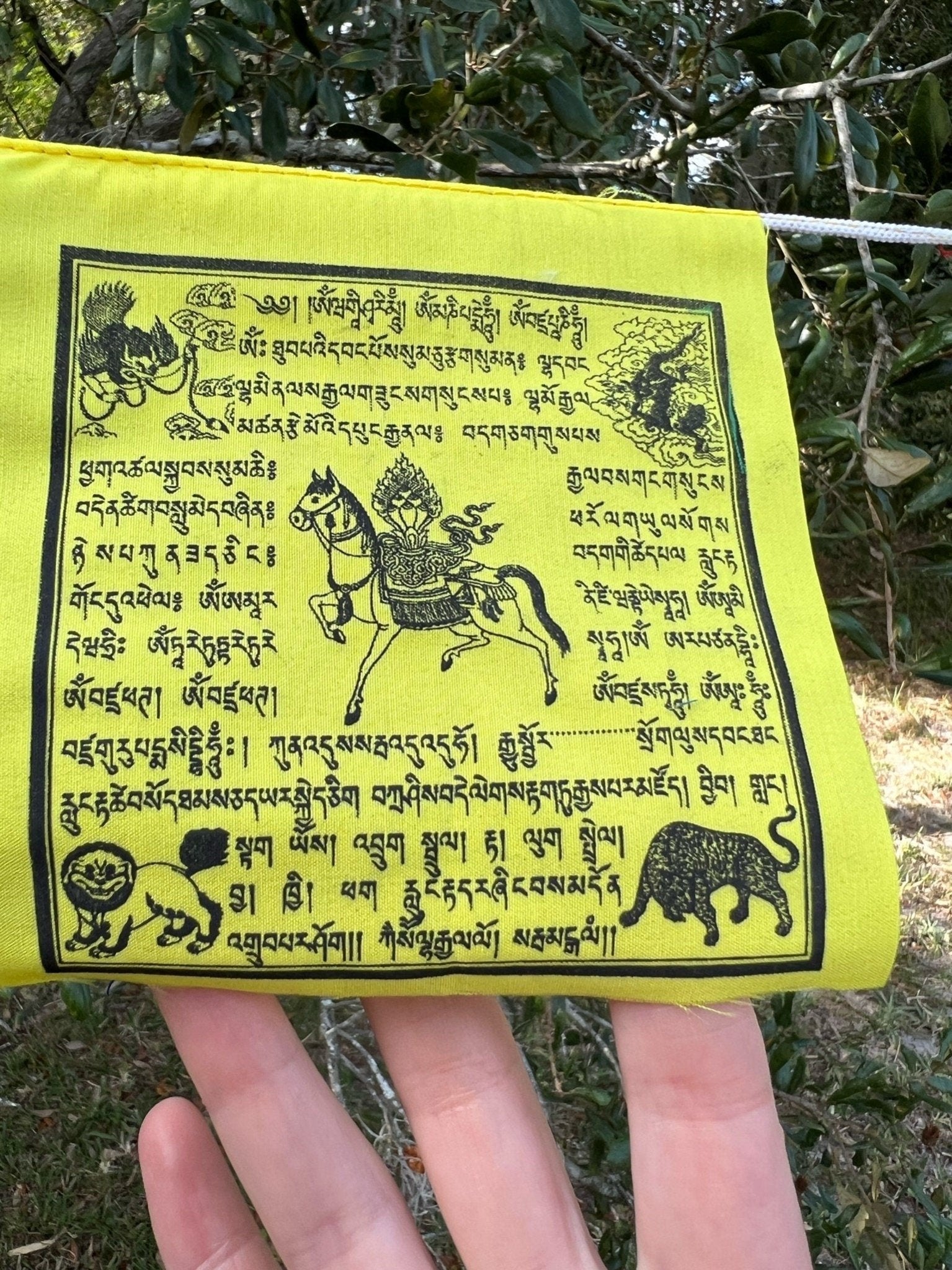 Tiny Mixed Deity |Tibetan Prayer Flags | 4in x 4in | 1 strand of 10 flags | Highest Quality - The Incense Stick