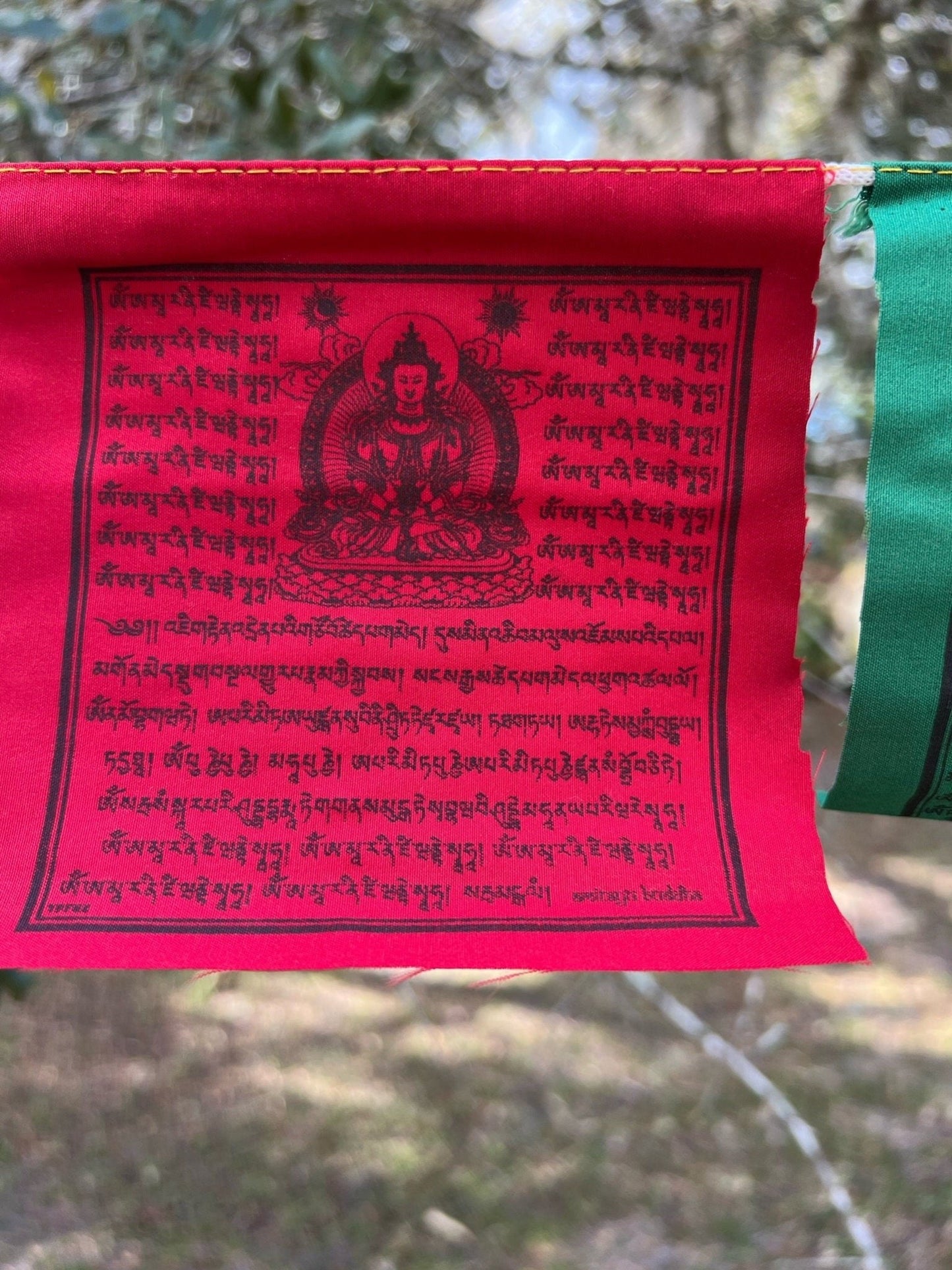 Tiny Mixed Deity |Tibetan Prayer Flags | 4in x 4in | 1 strand of 10 flags | Highest Quality - The Incense Stick