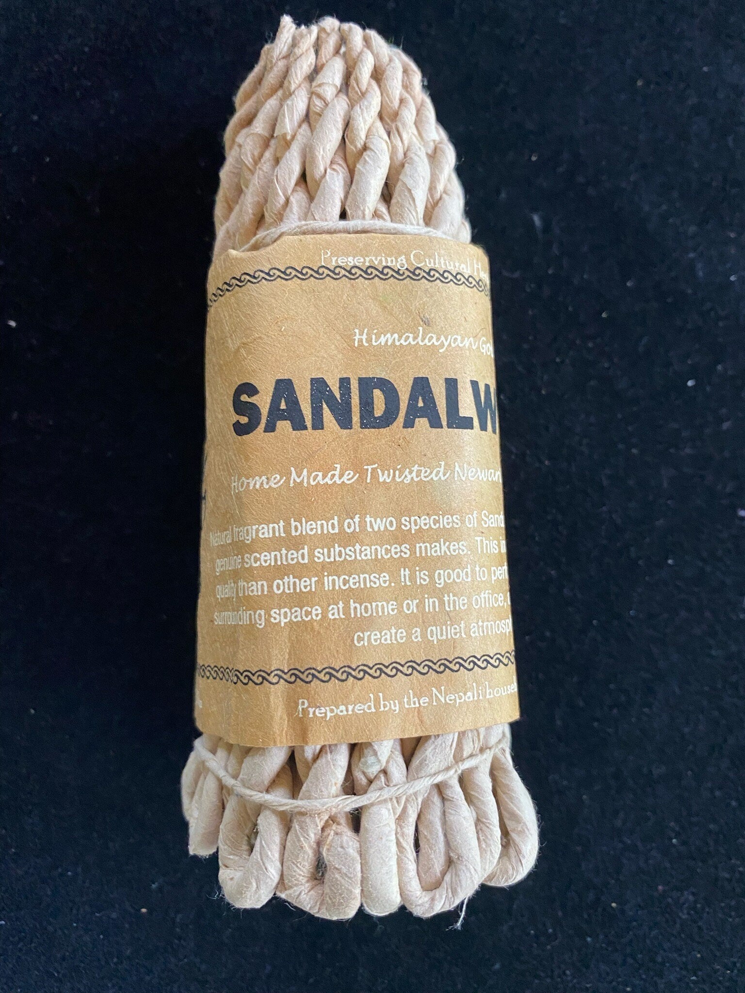 Sandalwood Nepali Rope Incense | 50 ropes | 4 inches | Herbal Dhoop - The Incense Stick