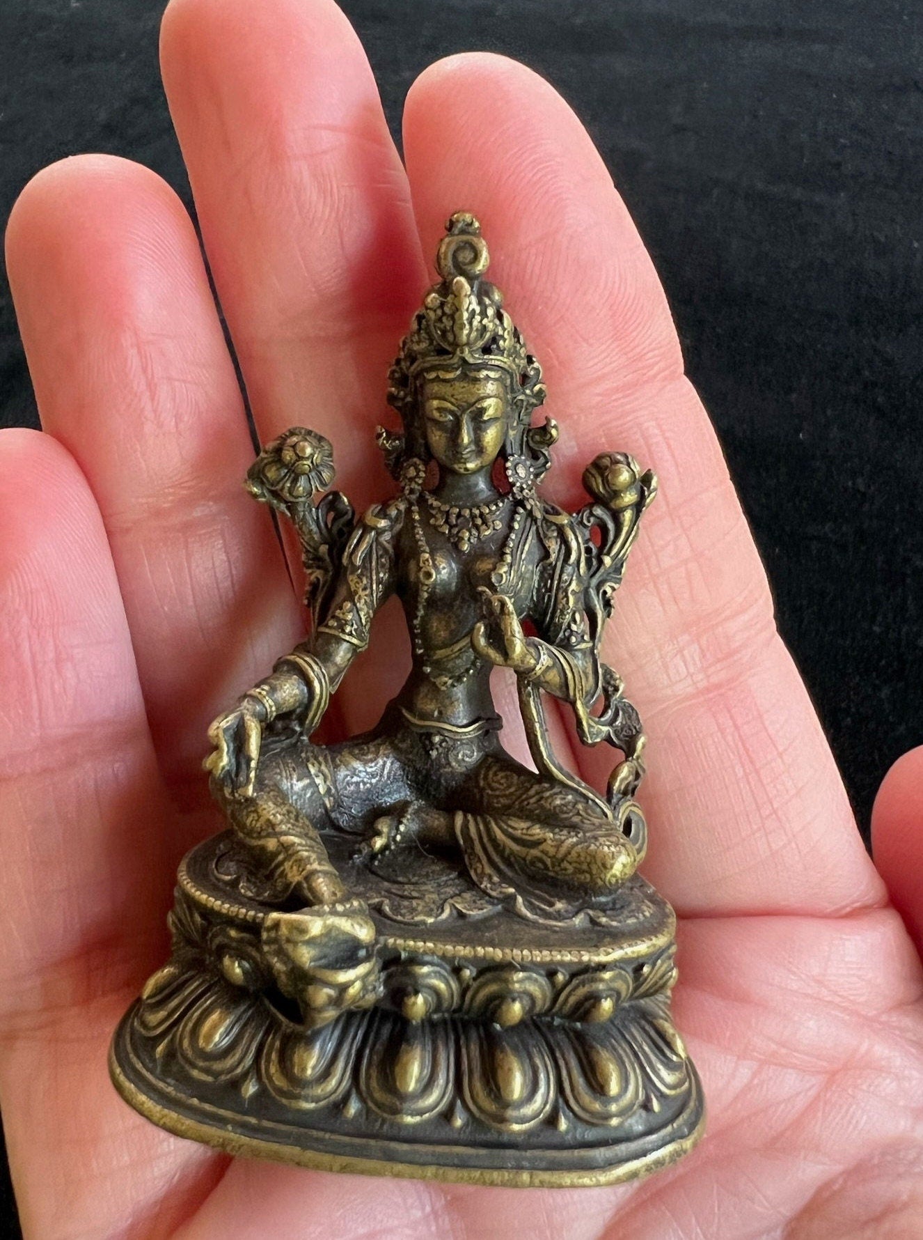 Deluxe Small Green Tara Statue (Matte Finish) | Handmade |2.17 inches | Dolma - The Incense Stick