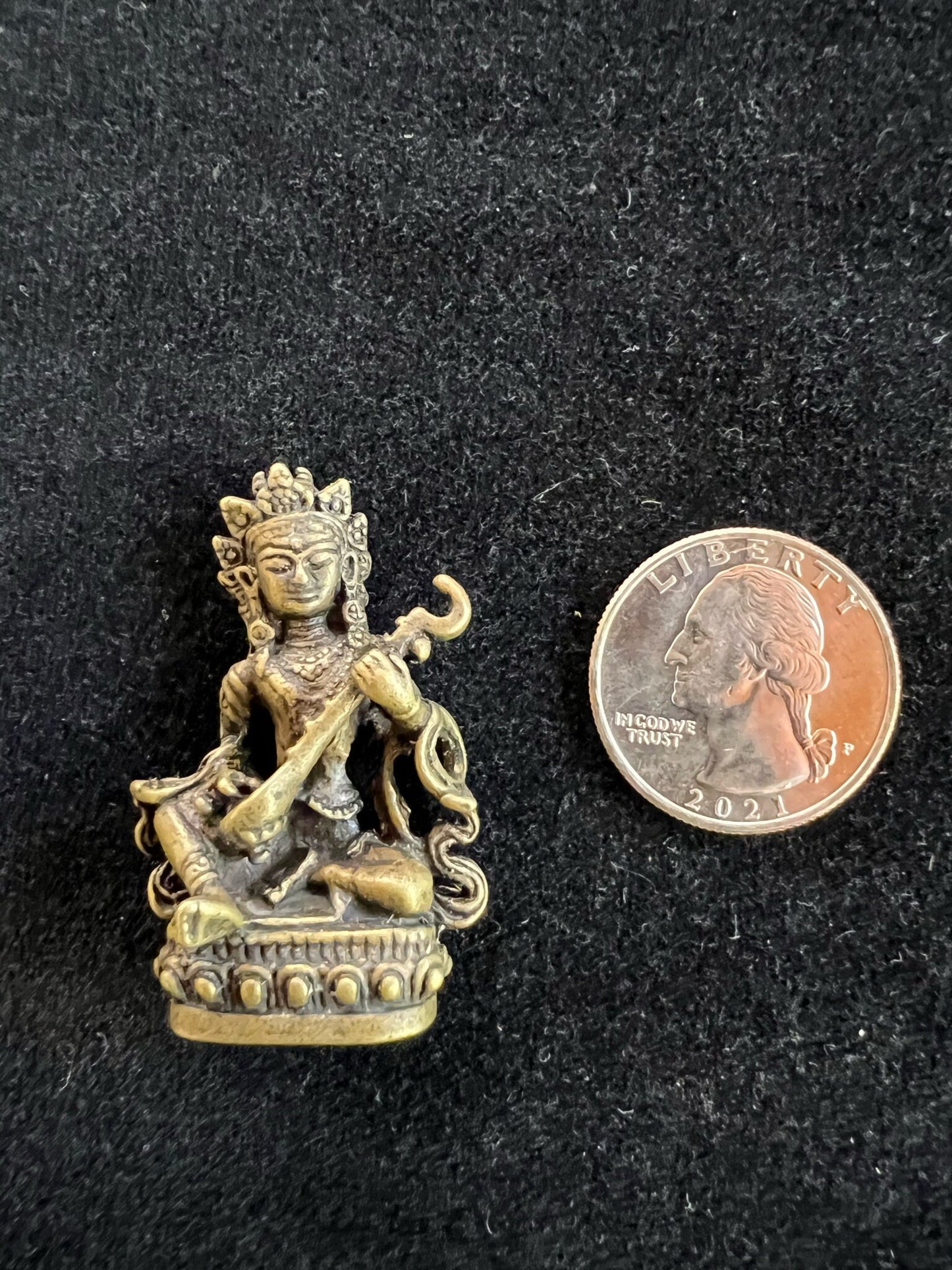 Small Saraswati Statue | Handmade | 1.75 inches by 1 inches | - The Incense Stick