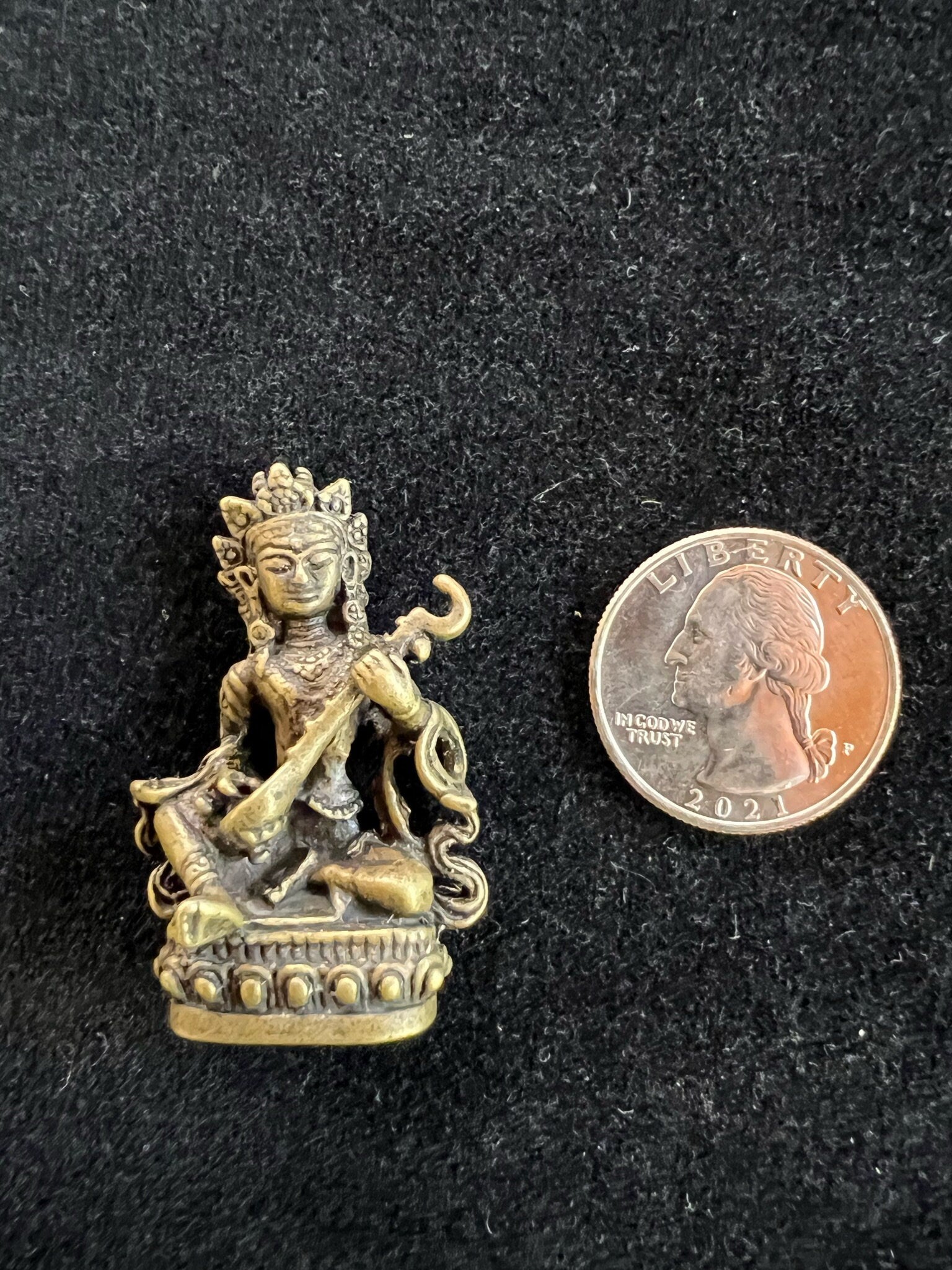 Small Saraswati Statue | Handmade | 1.75 inches by 1 inches | - The Incense Stick