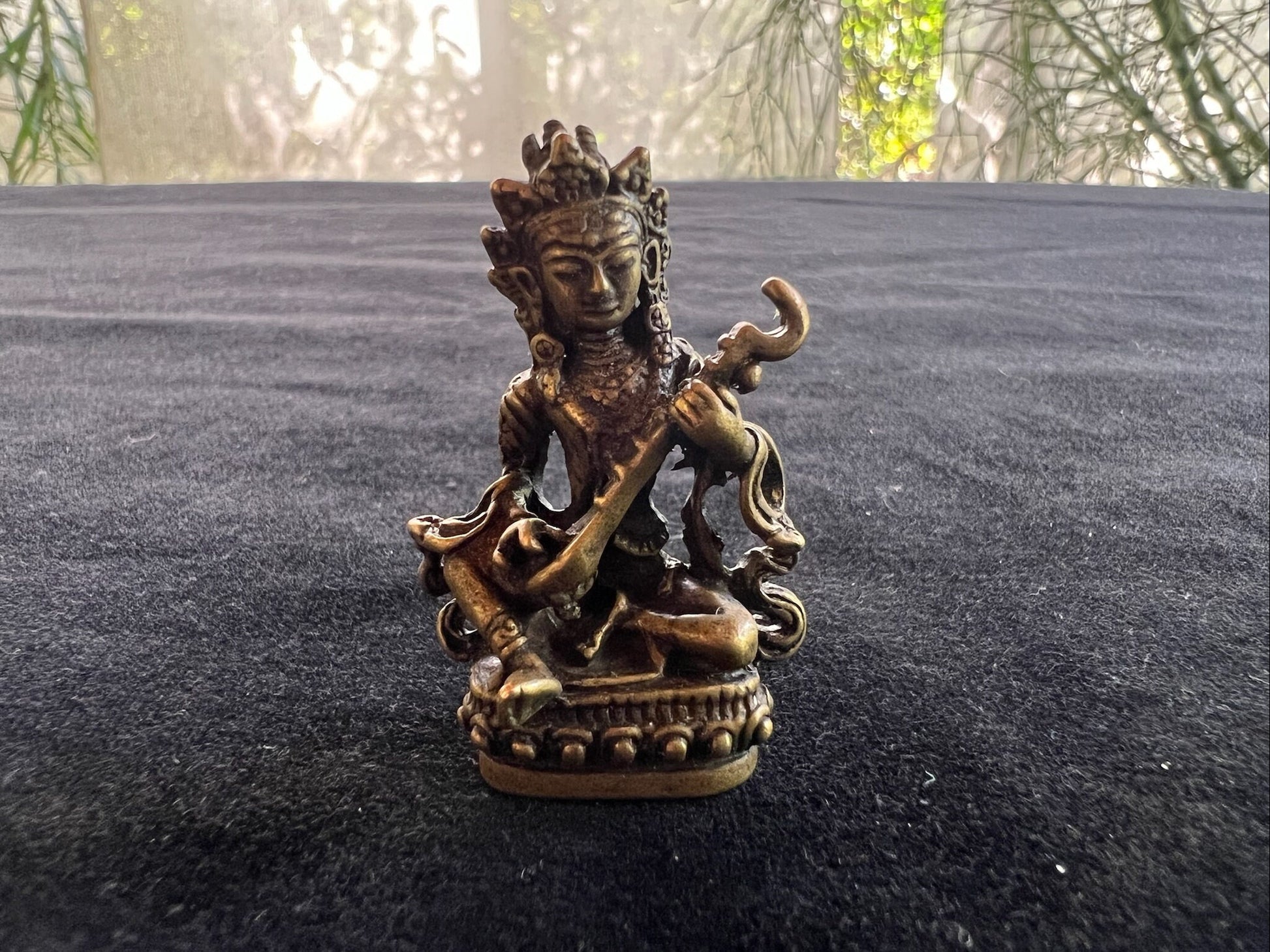 Small Saraswati Statue | Handmade | 1.75 inches by 1 inches | - The Incense Stick