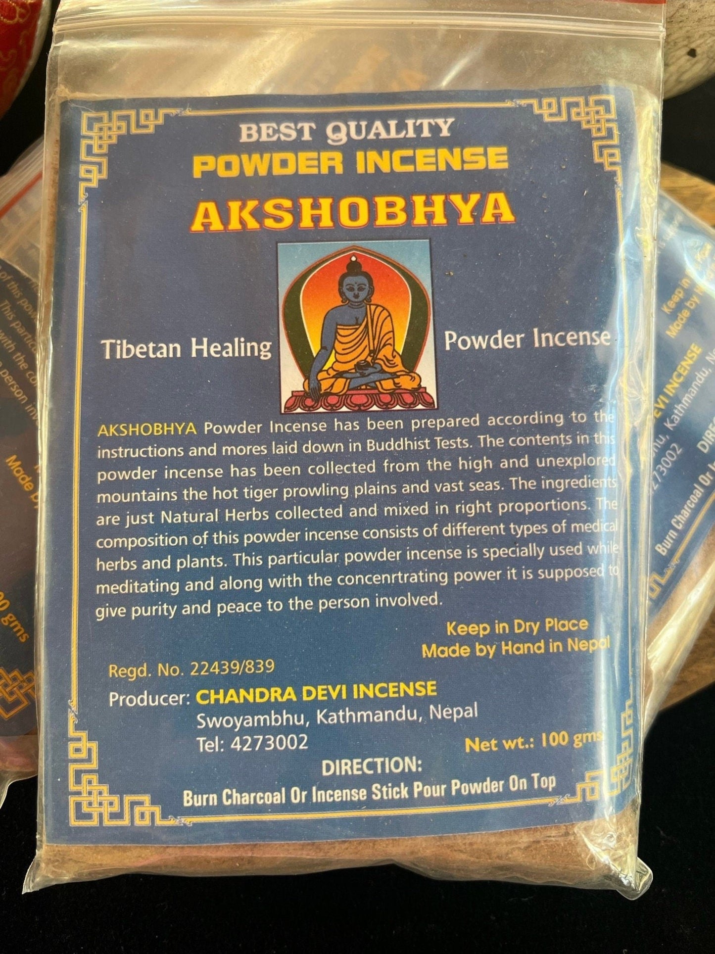 Akshobhya Incense Powder| Nepalese Incense Powder | 100 grams | Chandra Devi Incense - The Incense Stick