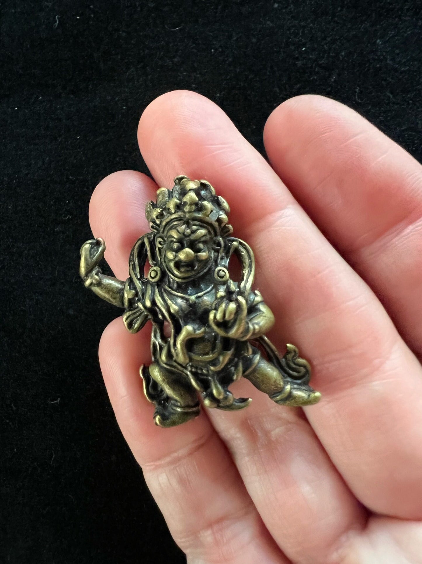 Small Vajrapani Amulet | Handmade | 1.5 inches by 1.18 inches | Buddhist Protector - The Incense Stick