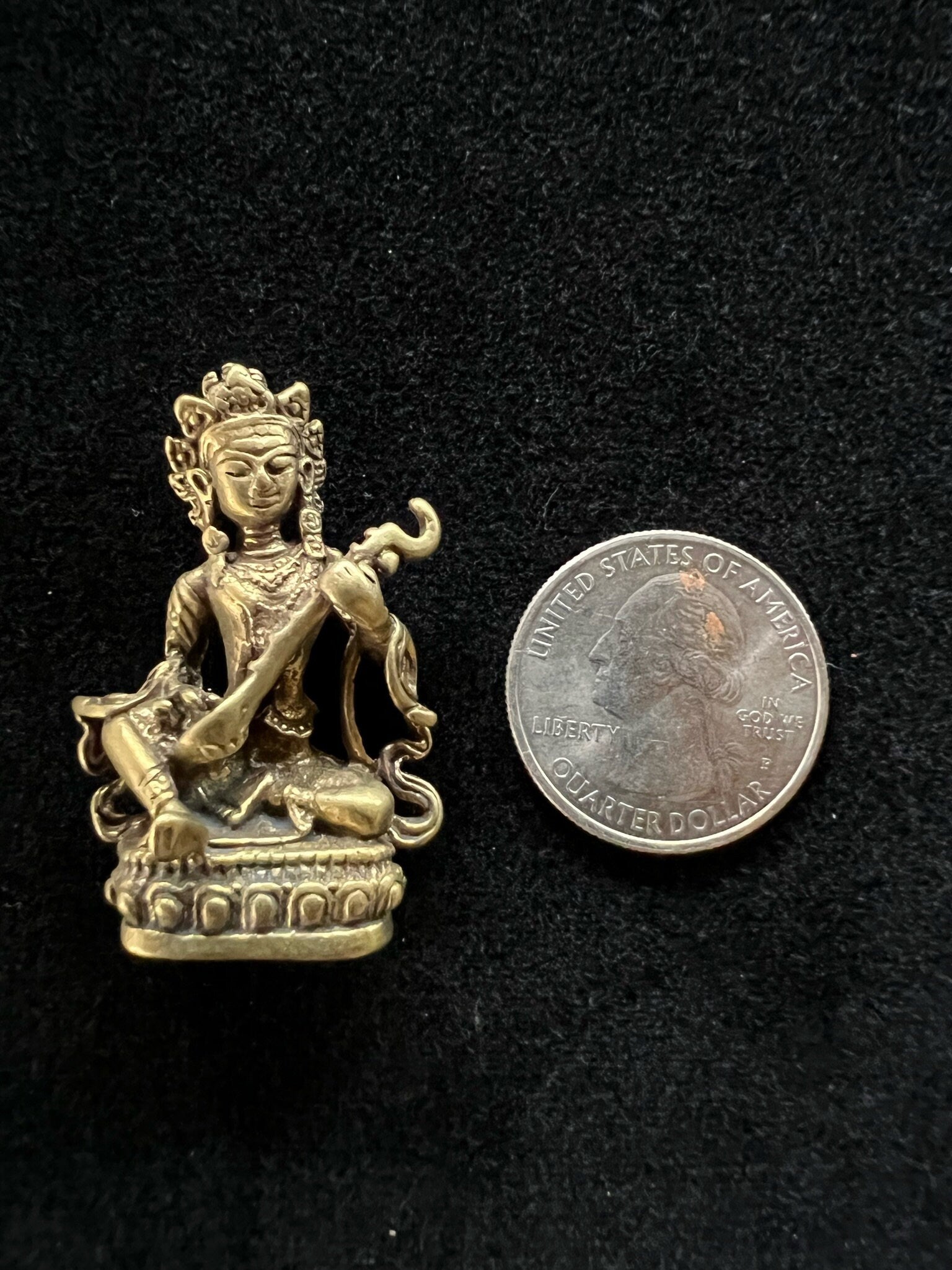 Small Saraswati Statue | Handmade | 1.75 inches by 1 inches | - The Incense Stick