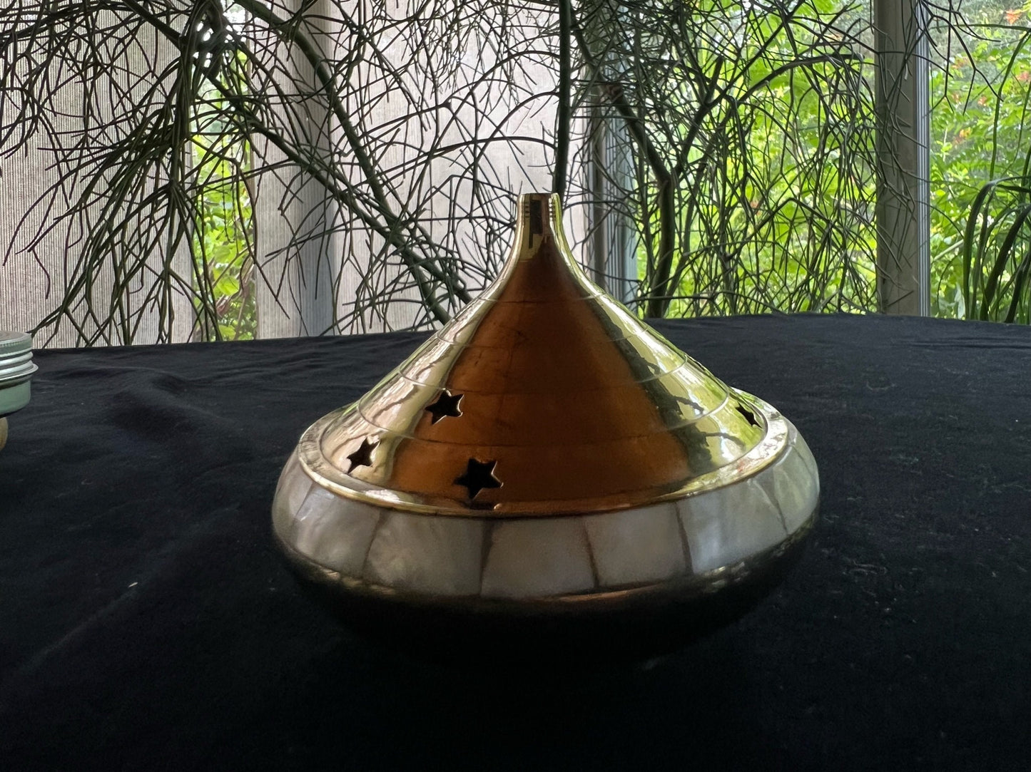 Brass and Mother of Pearl Incense Burner | Made in India - The Incense Stick