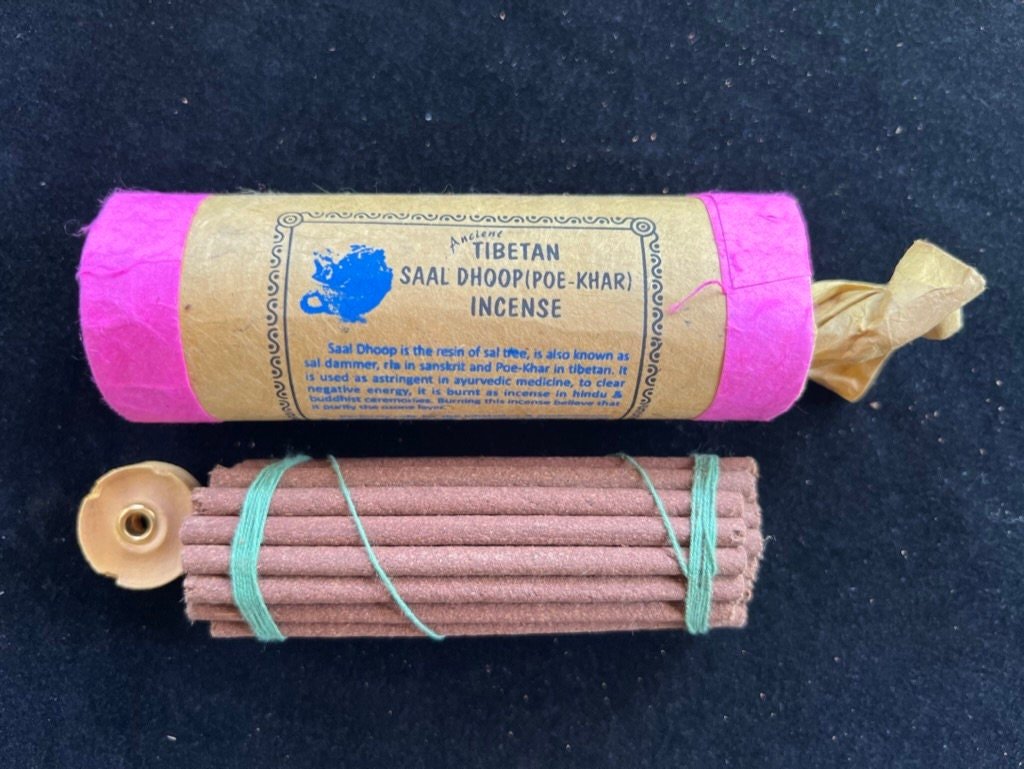 Ancient Tibetan Saal Dhoop (Poe - Khar) incense | Tibetan Incense | 30 sticks | w/ Mini Incense Holder | Sal Dhoop - The Incense Stick