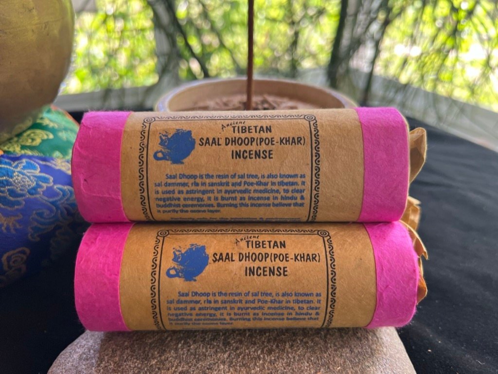 Ancient Tibetan Saal Dhoop (Poe - Khar) incense | Tibetan Incense | 30 sticks | w/ Mini Incense Holder | Sal Dhoop - The Incense Stick