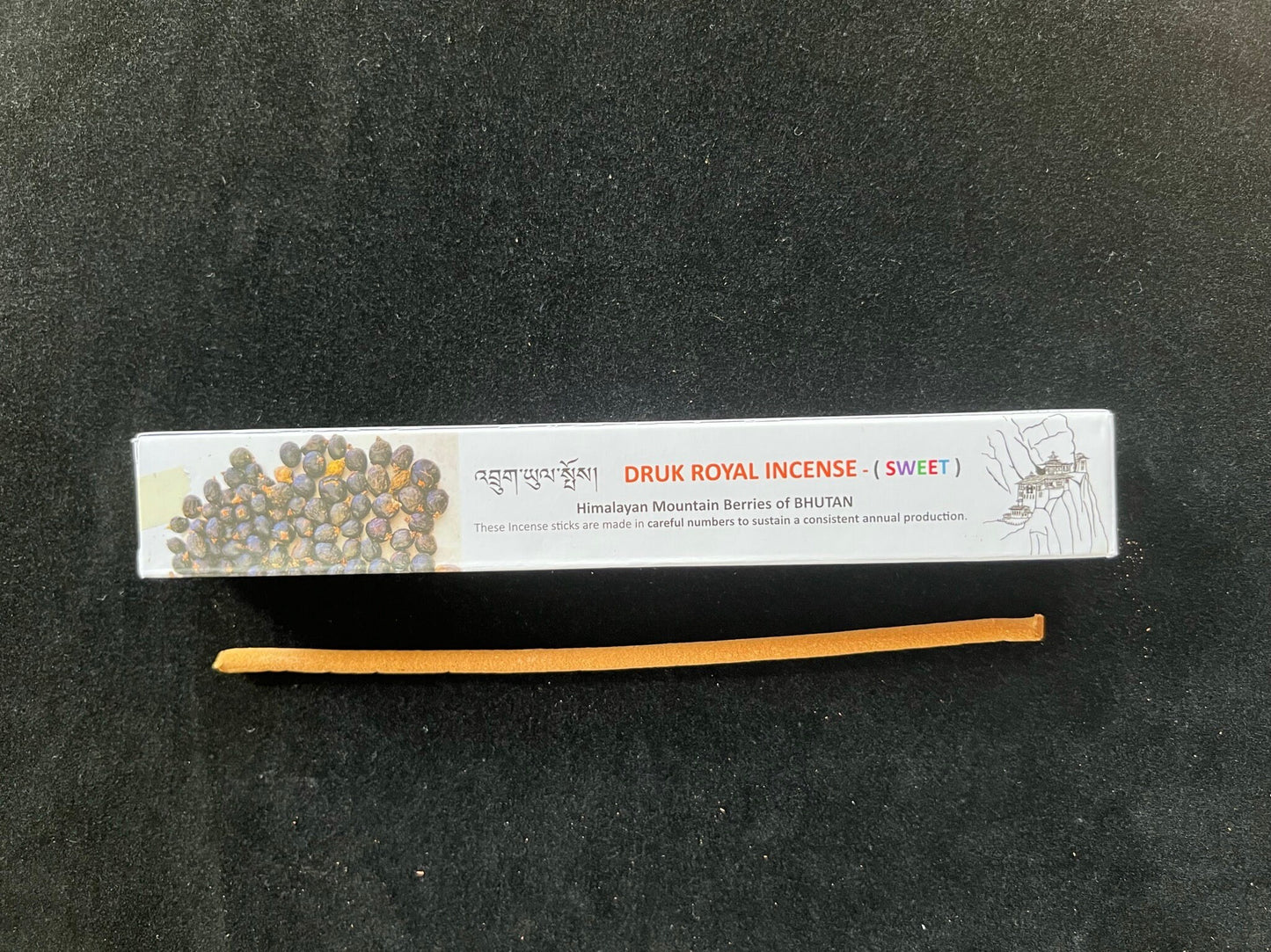Druk Royal Incense (Sweet) | Bhutanese Incense | 20 sticks | 8.25 inches | Bhutan Jewel Incense House - The Incense Stick