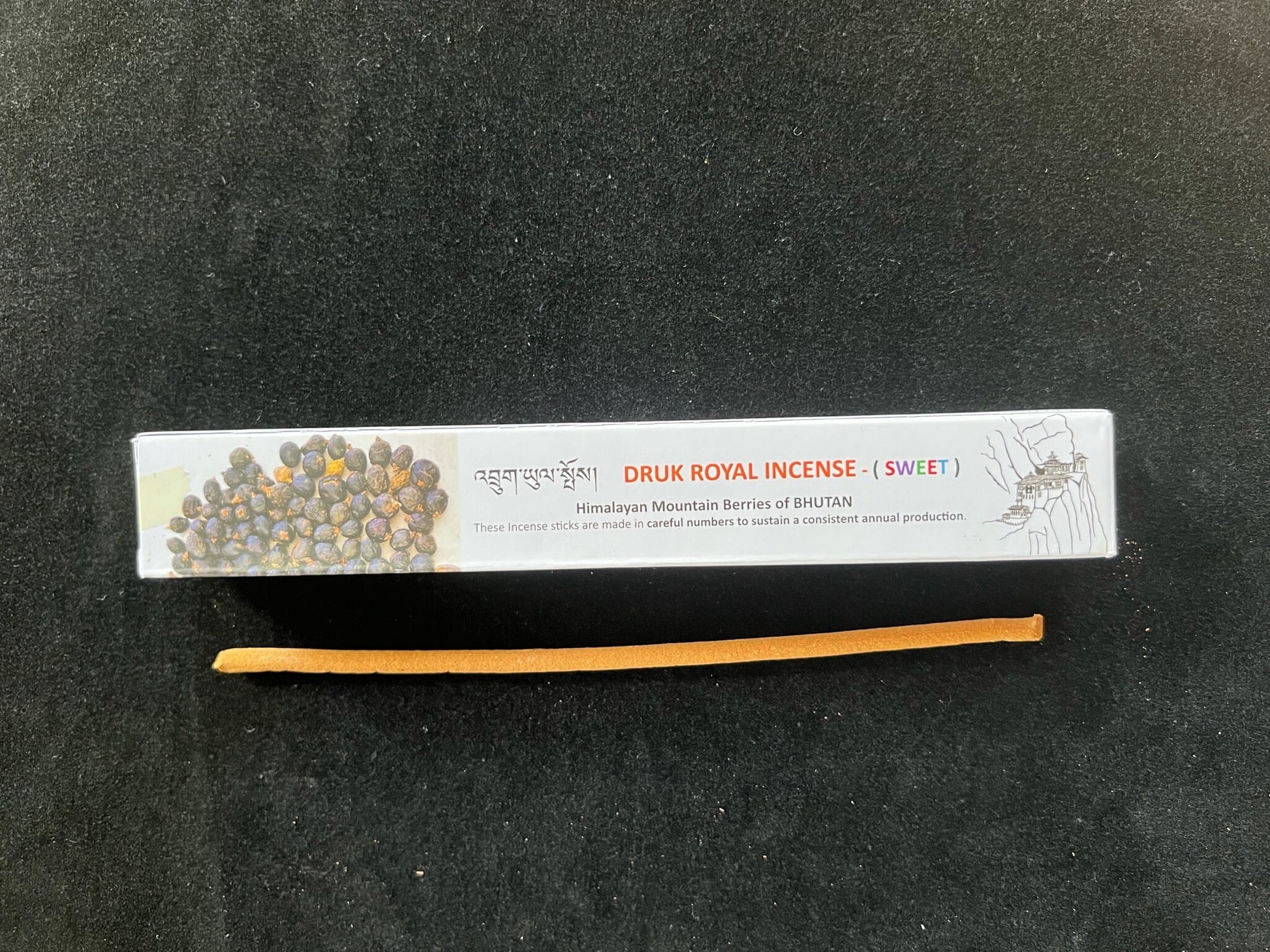 Druk Royal Incense (Sweet) | Bhutanese Incense | 20 sticks | 8.25 inches | Bhutan Jewel Incense House - The Incense Stick