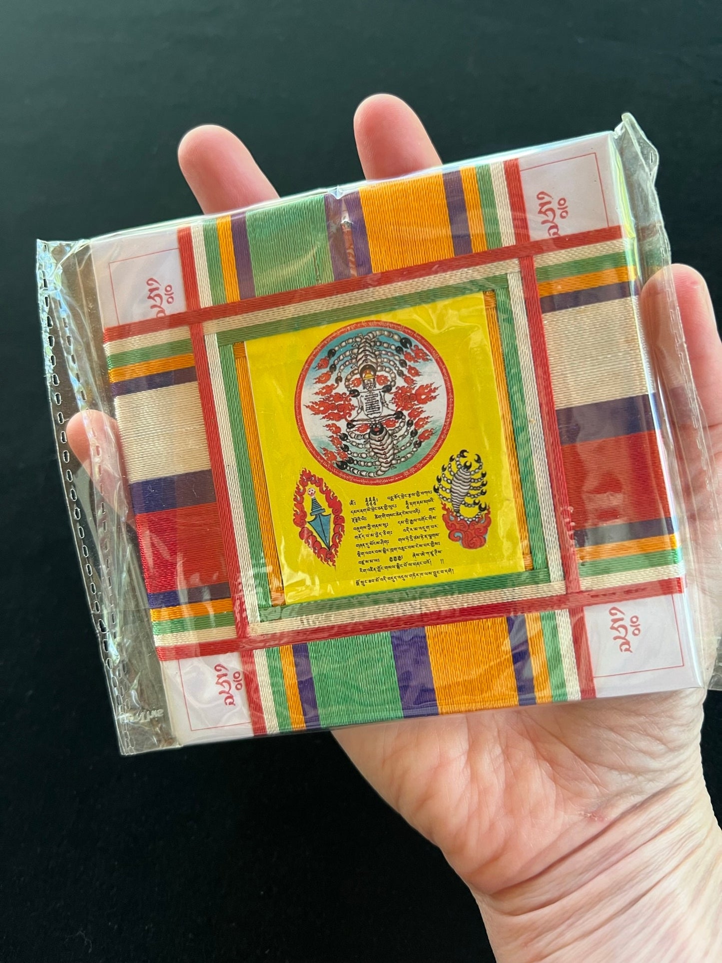 Scorpion Protection Yantra Protective Amulet | | 4.5 in by 4.5 in | Protection Blessing | Tibetan Astrology Thangka - The Incense Stick