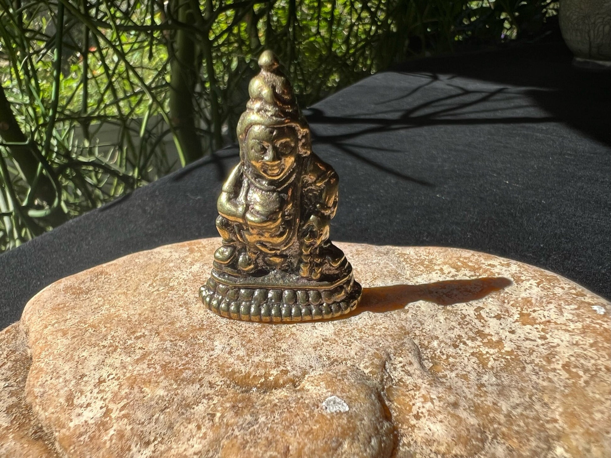 Small Black Dzambhala Statue | Handmade | Brass | 1.75 inches | Standing Dzambhala - The Incense Stick