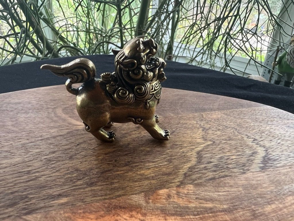 Tiny Snow Lion Incense Burner | Approx. 2.5 inches wide x 2 inches high | Brass - The Incense Stick