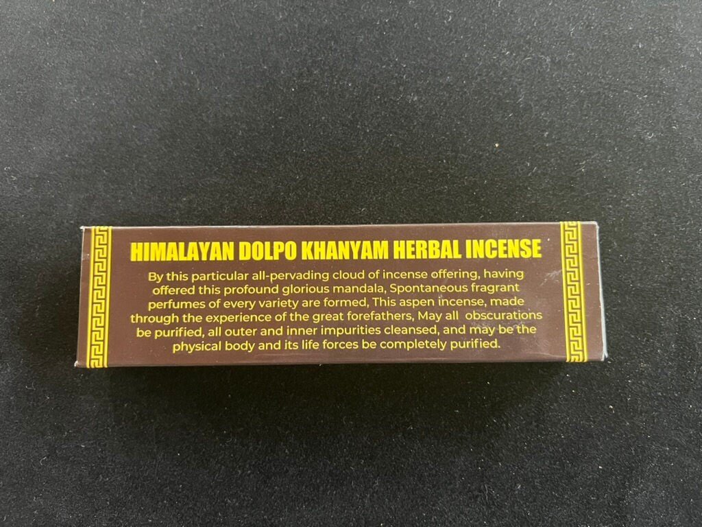 Himalayan Dolpo Khanyam Herbal Incense - Black Box | Nepal | Approximately 55 - 60 sticks | 7 inches | 2 Rolls in 1 Sliding Box - The Incense Stick