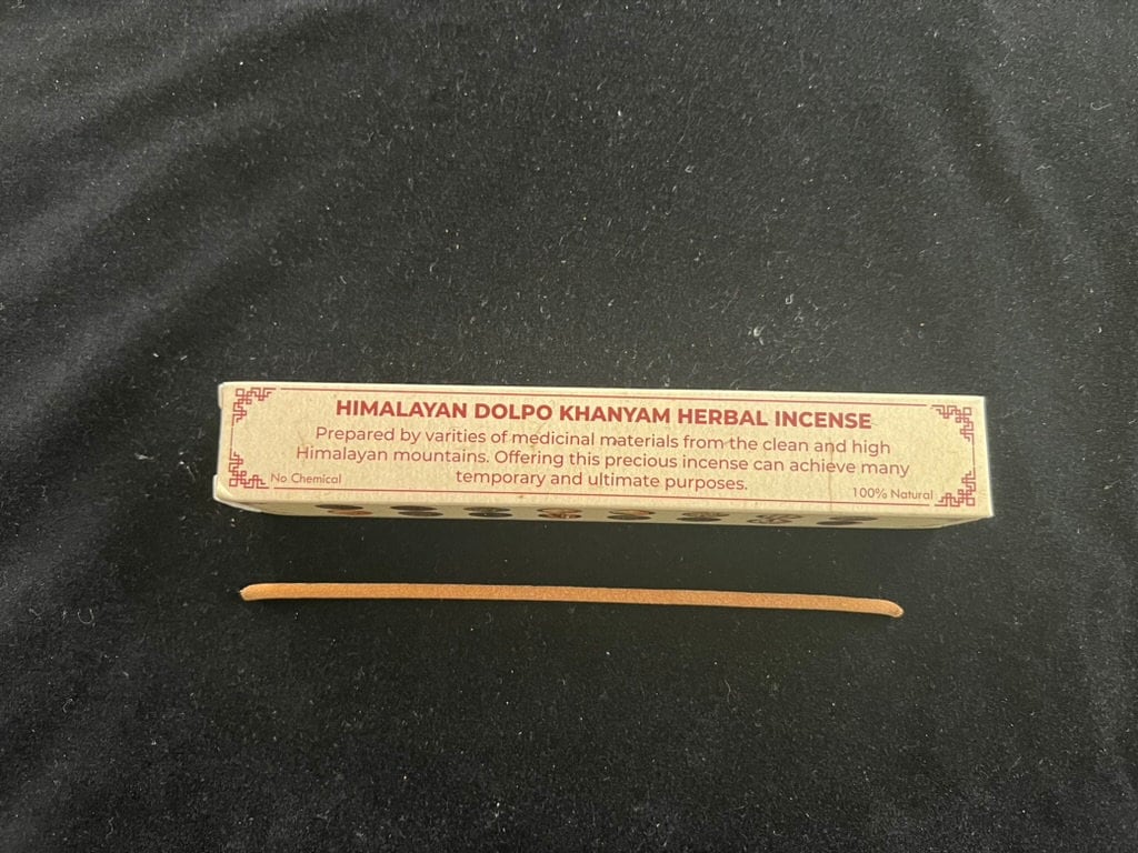 Himalayan Dolpo Khanyam Herbal Incense - Tan Box | Nepal | Approximately 35 - 40 sticks | 7 inches - The Incense Stick