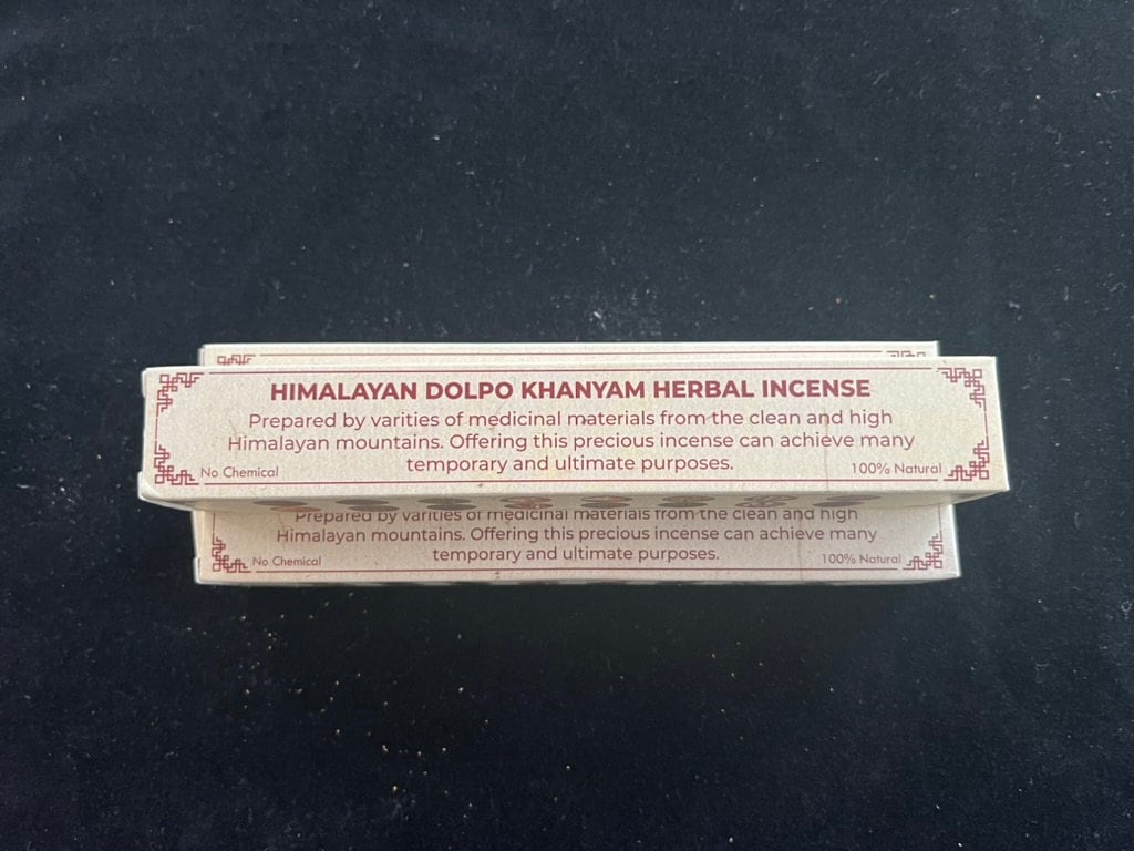 Himalayan Dolpo Khanyam Herbal Incense - Tan Box | Nepal | Approximately 35 - 40 sticks | 7 inches - The Incense Stick
