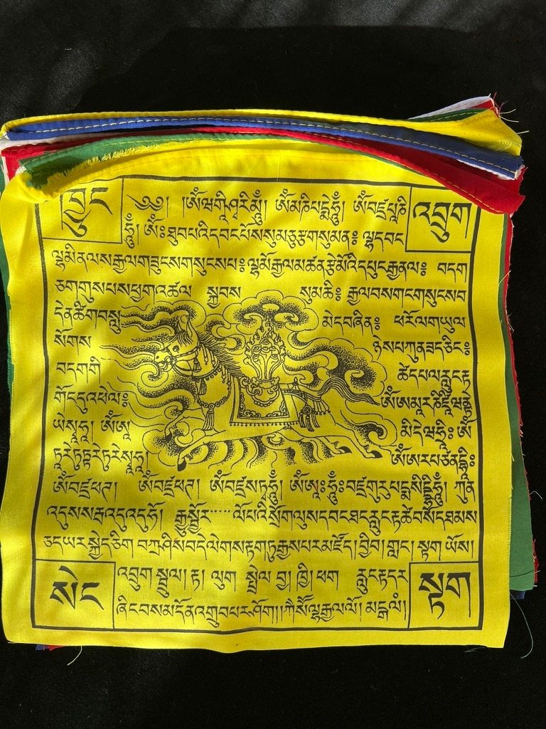 Mixed Deity Tibetan Prayer Flags | 10in x 10in | 1 strand of 25 flags | Highest Quality - The Incense Stick