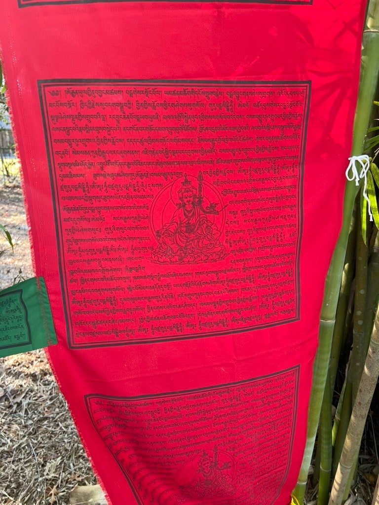 Majestic Flag Guru Padmasambhava Vertical Prayer Flags | Tibetan Prayer Flags | 20 x 90 | 5 images on 1 flag banner - The Incense Stick