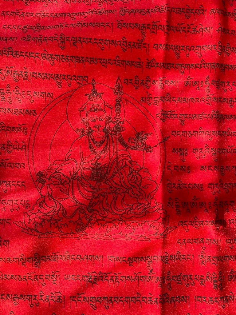 Majestic Flag Guru Padmasambhava Vertical Prayer Flags | Tibetan Prayer Flags | 20 x 90 | 5 images on 1 flag banner - The Incense Stick