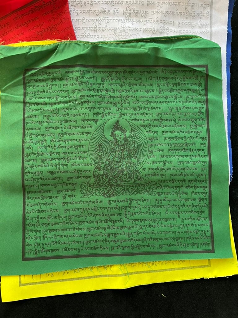 Mixed Deity Tibetan Prayer Flags | 13in x 13in | 1 strand of 25 flags | Highest Quality - The Incense Stick